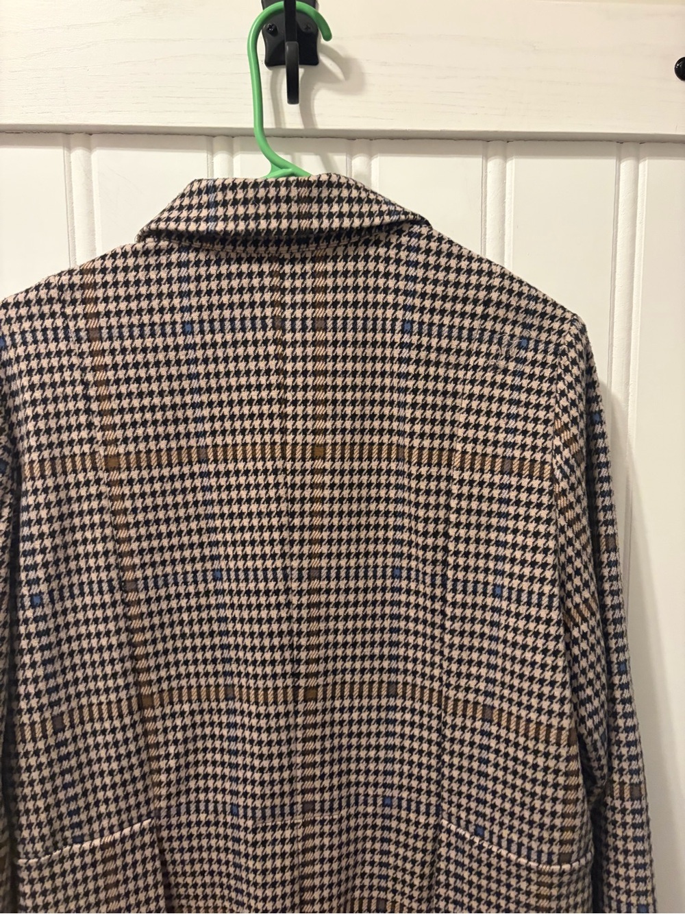 Soft Surroundings Houndstooth Plaid Knit Blazer Jacket M Stretch - Picture 12 of 13